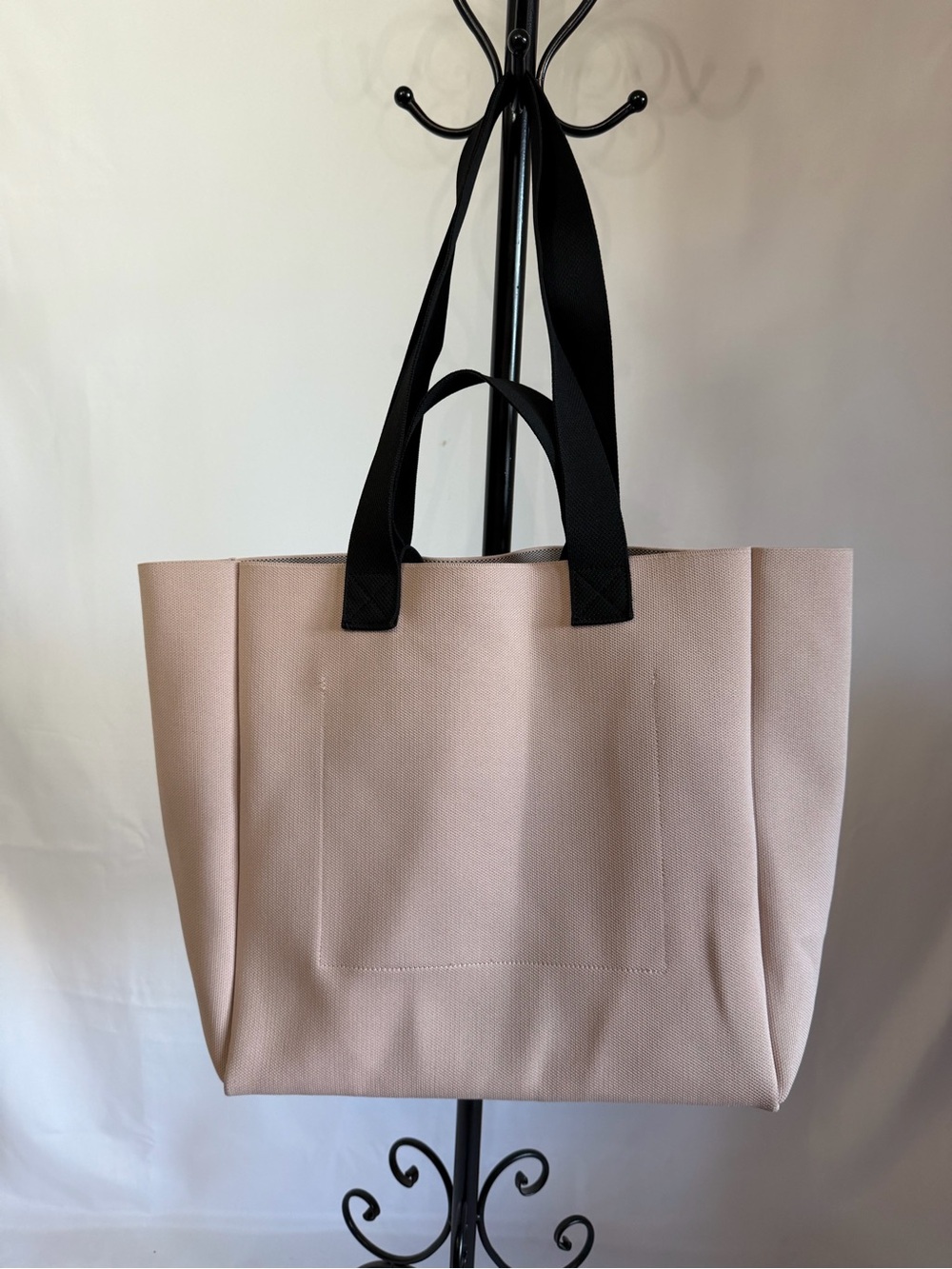 All Saints Pink Canvas Tote with Black Logo and Handles - Picture 3 of 11